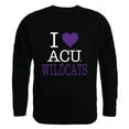 thumbnail image 1 of W Republic Products 552-257-BLK-02 Abilene Christian University I Love Crewneck T-Shirt, Black - Medium, 1 of 1
