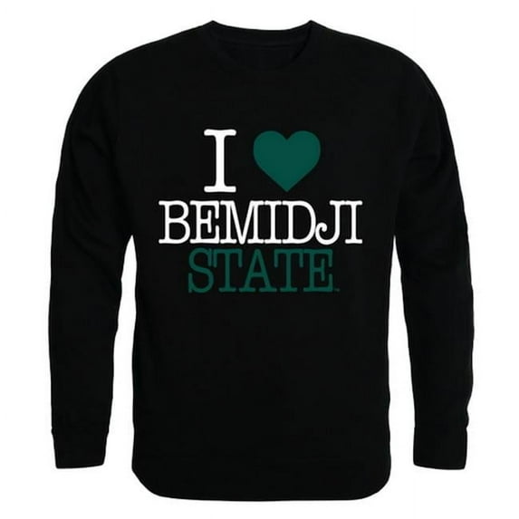 W Republic Products 552-266-BLK-04 Bemidji State University I Love Crewneck T-Shirt, Black - Extra Large
