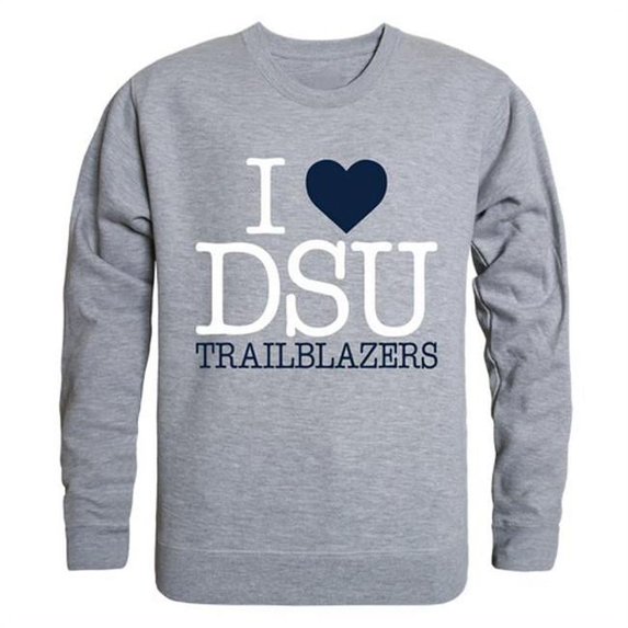 W Republic Products 552-291-HGY-01 Dixie State University I Love Crewneck T-Shirt, Heather Grey - Small