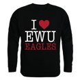 thumbnail image 1 of W Republic Products 552-296-BLK-04 Eastern Washington University I Love Crewneck T-Shirt, Black - Extra Large, 1 of 1