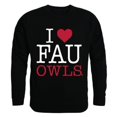 thumbnail image 1 of W Republic Products 552-302-BLK-05 Florida Atlantic University I Love Crewneck T-Shirt, Black - 2XL, 1 of 1