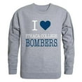thumbnail image 1 of W Republic Products 552-316-HGY-04 Ithaca College I Love Crewneck T-Shirt, Heather Grey - Extra Large, 1 of 1