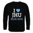 thumbnail image 1 of W Republic Products 552-319-BLK-05 Johns Hopkins University I Love Crewneck T-Shirt, Black - 2XL, 1 of 1