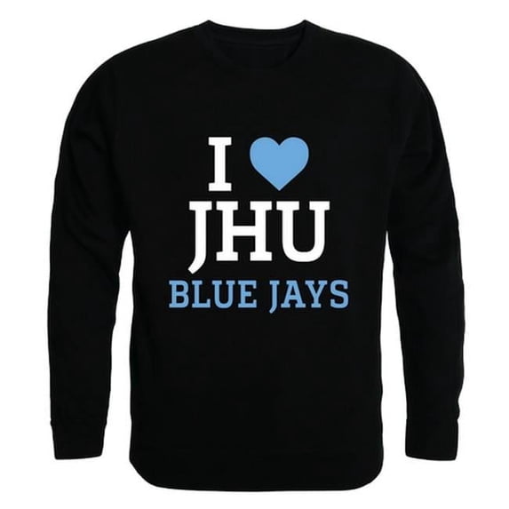 W Republic Products 552-319-BLK-05 Johns Hopkins University I Love Crewneck T-Shirt, Black - 2XL