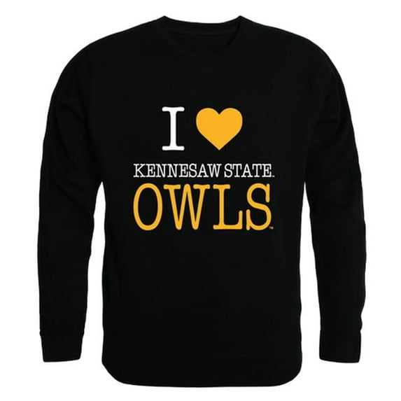 W Republic Products 552-320-BLK-05 Kennesaw State University I Love Crewneck T-Shirt, Black - 2XL