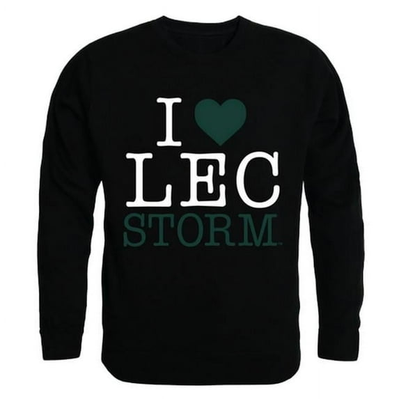 W Republic Products 552-324-BLK-03 Lake Erie College I Love Crewneck T-Shirt, Black - Large