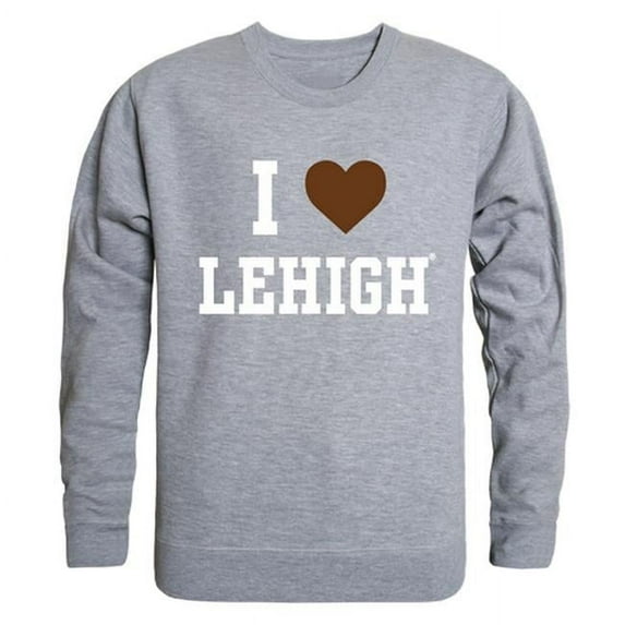 W Republic Products 552-327-HGY-05 Lehigh University I Love Crewneck T-Shirt, Heather Grey - 2XL