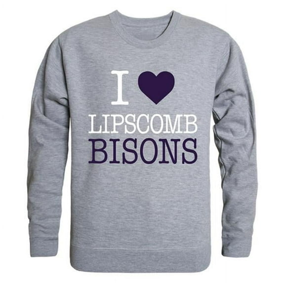 W Republic Products 552-328-HGY-04 Lipscomb University I Love Crewneck T-Shirt, Heather Grey - Extra Large
