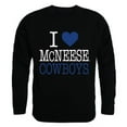 thumbnail image 1 of W Republic Products 552-338-BLK-03 McNeese State University I Love Crewneck T-Shirt, Black - Large, 1 of 1