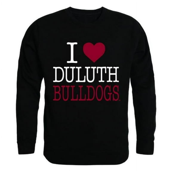 W Republic Products 552-344-BLK-03 University of Minnesota Duluth I Love Crewneck T-Shirt, Black - Large