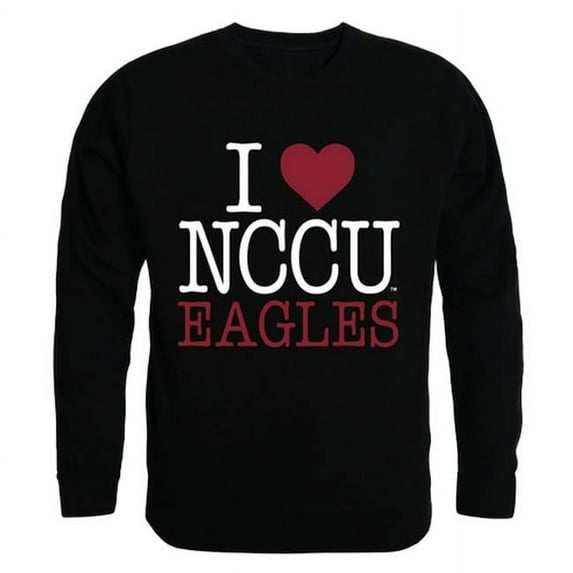 W Republic Products 552-353-BLK-01 North Carolina Central University I Love Crewneck T-Shirt, Black - Small