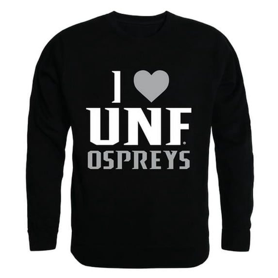 W Republic Products 552-354-BLK-05 University of North Florida I Love Crewneck T-Shirt, Black - 2XL