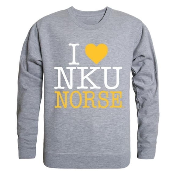 W Republic Products 552-356-HGY-05 Northern Kentucky University I Love Crewneck T-Shirt, Heather Grey - 2XL