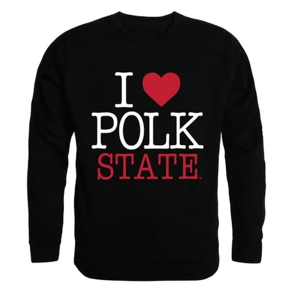 W Republic Products 552-362-BLK-05 Polk State College I Love Crewneck T-Shirt, Black - 2XL