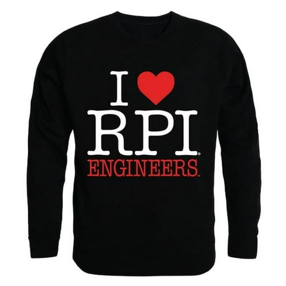 W Republic Products 552-367-BLK-05 Rensselaer Polytechnic Institute I Love Crewneck T-Shirt, Black - 2XL