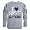 thumbnail image 1 of W Republic Products 552-376-HGY-02 San Francisco State University I Love Crewneck T-Shirt, Heather Grey - Medium, 1 of 1
