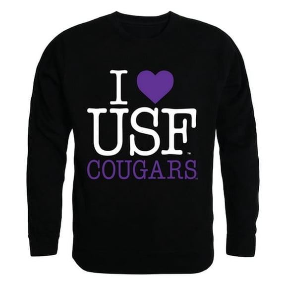 W Republic Products 552-380-BLK-03 University of Sioux Falls I Love Crewneck T-Shirt, Black - Large