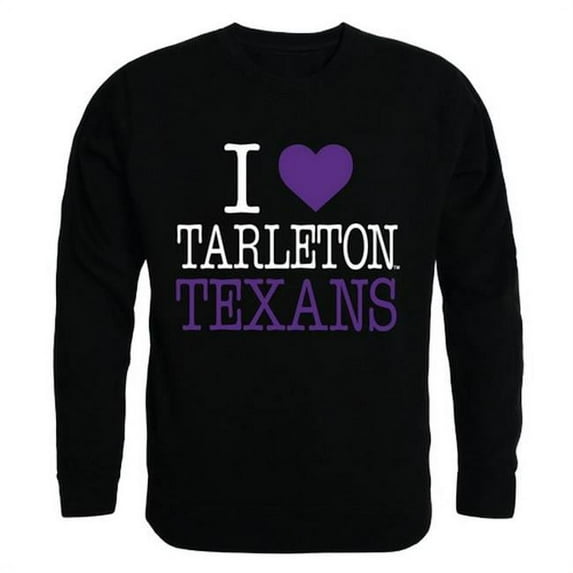 W Republic Products 552-389-BLK-04 Tarleton State University I Love Crewneck T-Shirt, Black - Extra Large