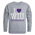 thumbnail image 1 of W Republic Products 552-405-HGY-04 Western Illinois University I Love Crewneck T-Shirt, Heather Grey - Extra Large, 1 of 1