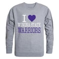 thumbnail image 1 of W Republic Products 552-408-HGY-04 Winona State University I Love Crewneck T-Shirt, Heather Grey - Extra Large, 1 of 1