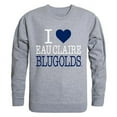thumbnail image 1 of W Republic Products 552-409-HGY-01 University of Wisconsin-Eau Claire I Love Crewneck T-Shirt, Heather Grey - Small, 1 of 1