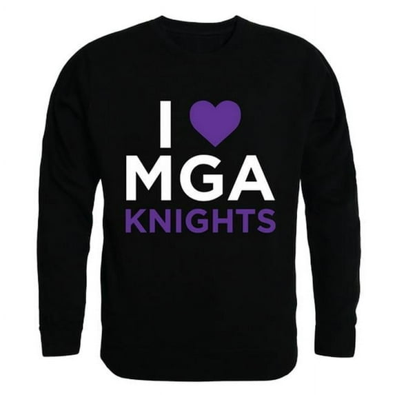 W Republic Products 552-420-BLK-02 Middle Georgia State University I Love Crewneck T-Shirt, Black - Medium