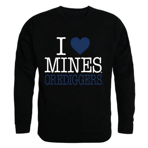 W Republic Products 552-422-BLK-05 Colorado School of Mines I Love Crewneck T-Shirt, Black - 2XL