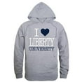 thumbnail image 1 of W Republic Products 553-129-HGY-05 Liberty University I Love Hoodie, Heather Grey - 2XL, 1 of 1