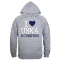 thumbnail image 1 of W Republic Products 553-136-HGY-02 United States Naval Academy I Love Hoodie, Heather Grey - Medium, 1 of 1