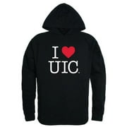 W Republic Products 553-180-BLK-04 University of Illinois Chicago I Love Hoodie, Black - Extra Large