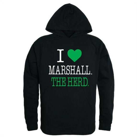 W Republic Products 553-190-BLK-02 Marshall University I Love Hoodie, Black - Medium