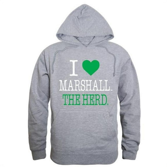 W Republic Products 553-190-HGY-03 Marshall University I Love Hoodie, Heather Grey - Large