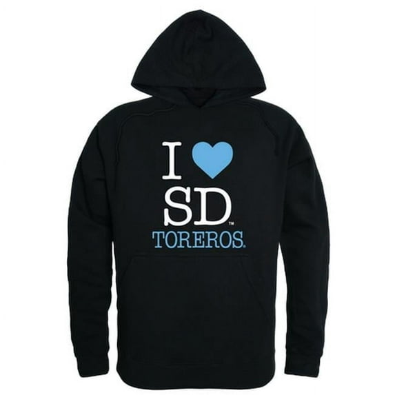 W Republic Products 553-197-BLK-02 University of San Diego I Love Hoodie, Black - Medium