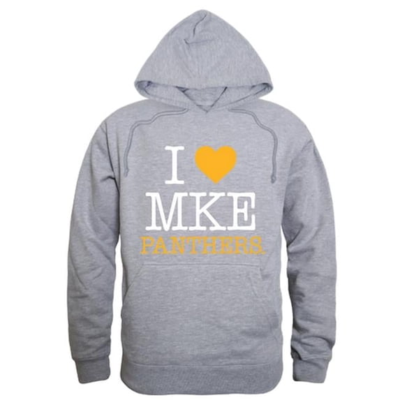 W Republic Products 553-199-HGY-01 University of Wisconsin-Milwaukee I Love Hoodie, Heather Grey - Small