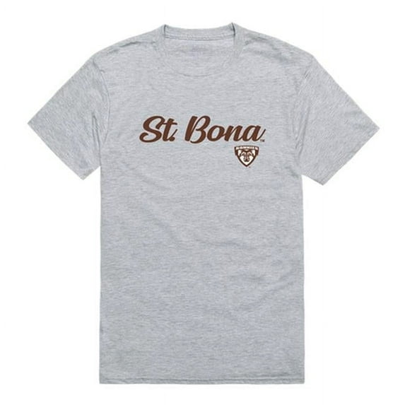 W Republic Products 554-386-HGY-01 St. Bonaventure University Script T-Shirt, Heather Grey - Small