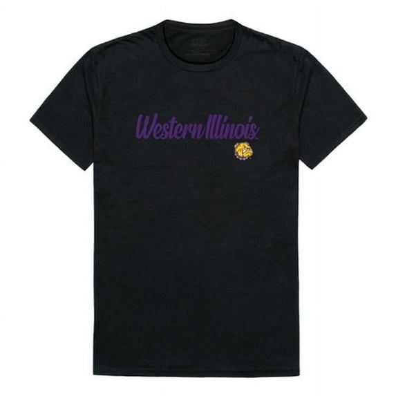 W Republic Products 554-405-BLK-05 Western Illinois University Script T-Shirt, Black - 2XL