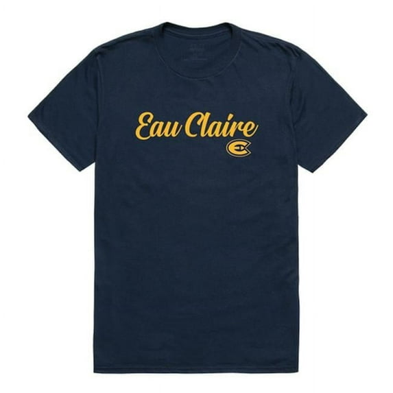 W Republic Products 554-409-NVY-01 University of Wisconsin-Eau Claire Script T-Shirt, Navy - Small