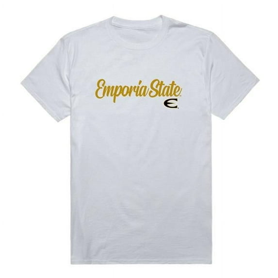 W Republic Products 554-423-WHT-02 Emporia State University Script T-Shirt, White - Medium