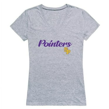 W Republic Products 555-412-HGY-02 University of Wisconsin-Stevens Point Script T-Shirt for Women, Heather Grey - Medium