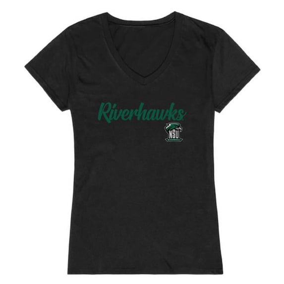 W Republic Products 555-426-BLK-05 Northeastern State University Script T-Shirt for Women, Black - 2XL