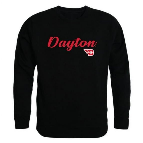 W Republic Products 556-119-BLK-05 University of Dayton Script Crewneck T-Shirt, Black - 2XL