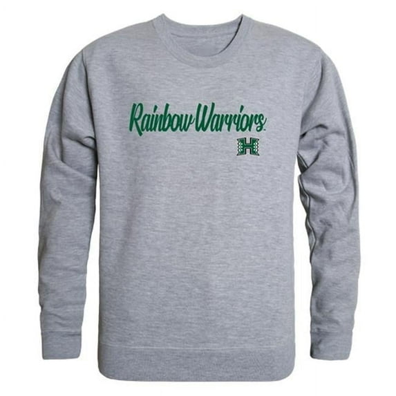 W Republic Products 556-122-HGY-02 University of Hawaii Script Crewneck T-Shirt, Heather Grey - Medium