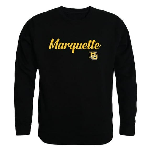 W Republic Products 556-130-BLK-03 Marquette University Script Crewneck T-Shirt, Black - Large