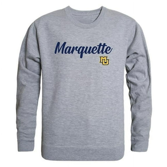 W Republic Products 556-130-HGY-05 Marquette University Script Crewneck T-Shirt, Heather Grey - 2XL