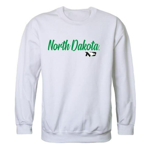 W Republic Products 556-141-WHT-02 University of North Dakota Script Crewneck T-Shirt, White - Medium