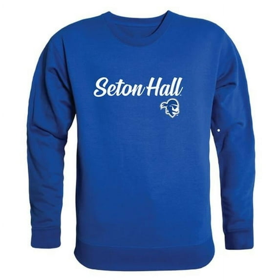 W Republic Products 556-147-RYL-01 Seton Hall University Script Crewneck T-Shirt, Royal Blue - Small