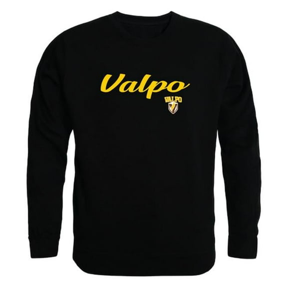 W Republic Products 556-154-BLK-04 Valparaiso University Script Crewneck T-Shirt, Black - Extra Large