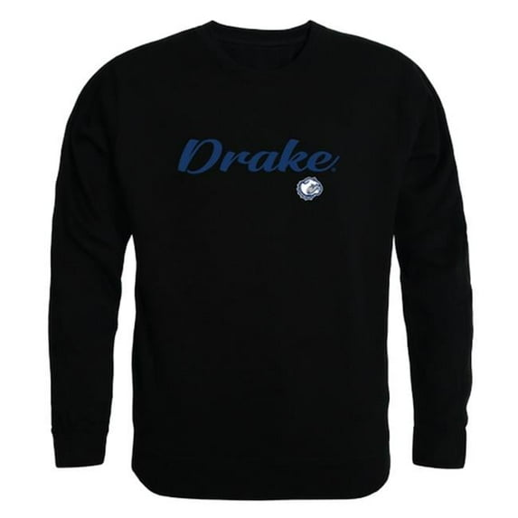 W Republic Products 556-292-BLK-01 Drake University Script Crewneck T-Shirt, Black - Small