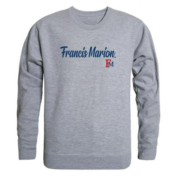 W Republic Products 556-306-HGY-03 Francis Marion University Script Crewneck T-Shirt, Heather Grey - Large