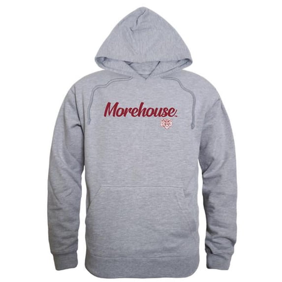 W Republic Products 558-346-HGY-03 Morehouse College Script Hoodie, Heather Grey - Large